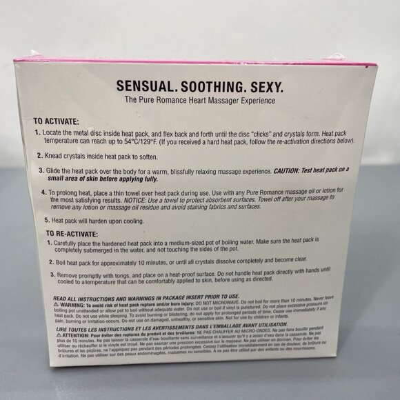 Pure Romance Heart Massager Heat Pack Reusable New Sealed - Picture 3 of 3